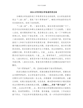 2024水利系统分析检查阶段总结