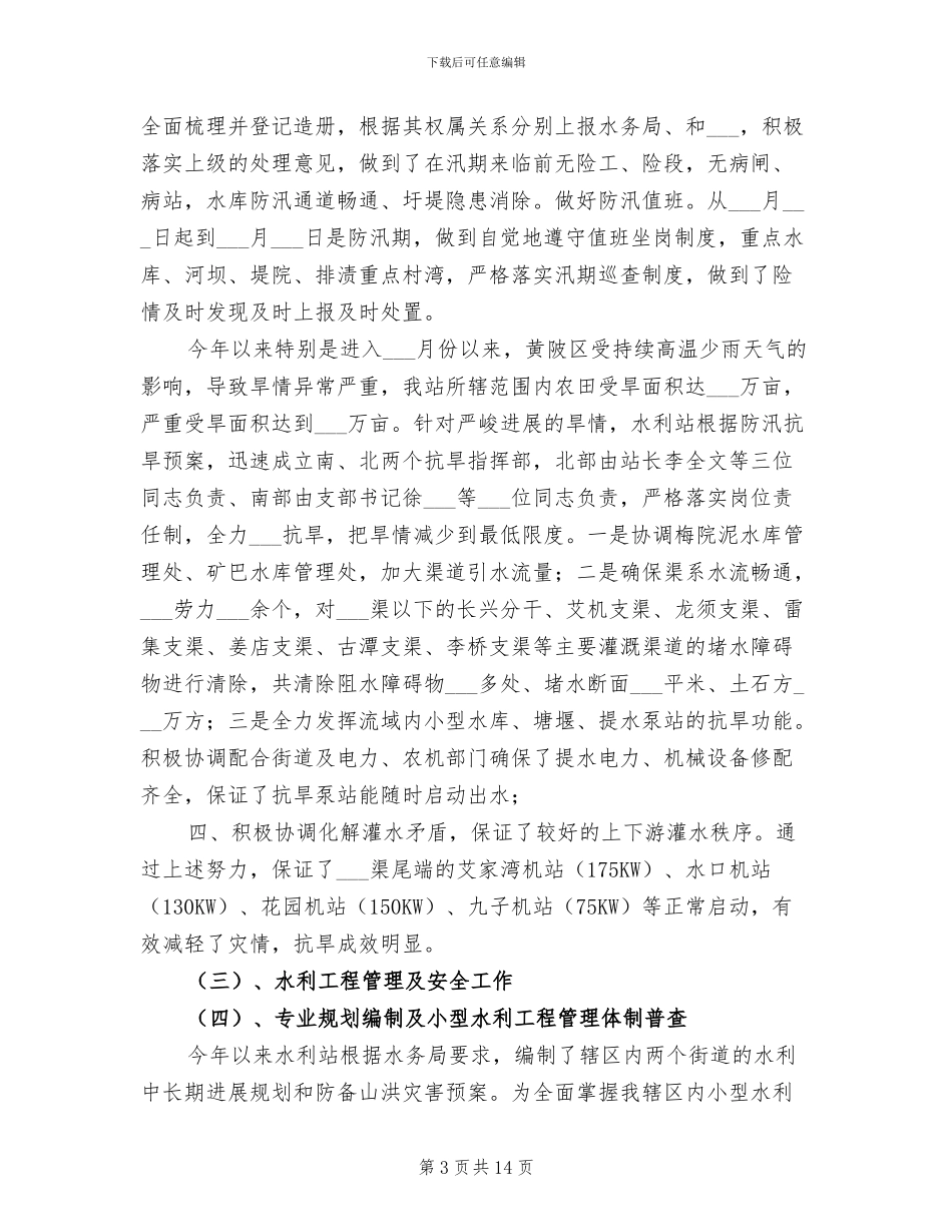 2024水利管理站工作总结_第3页