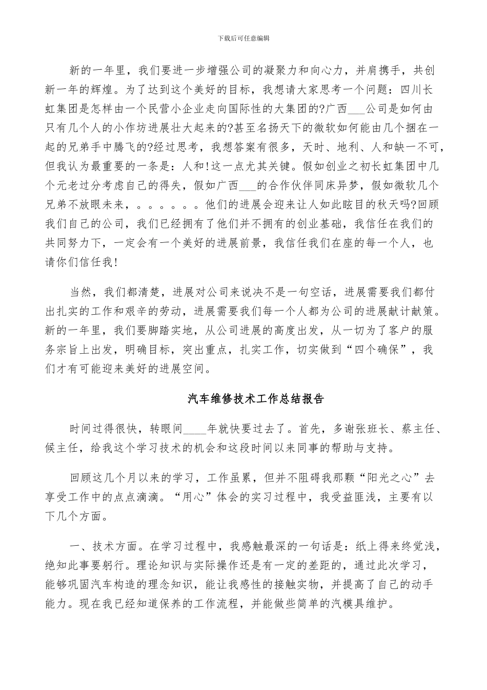 2024汽车维修技术工作总结_第3页