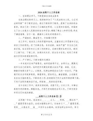2024法院个人工作总结