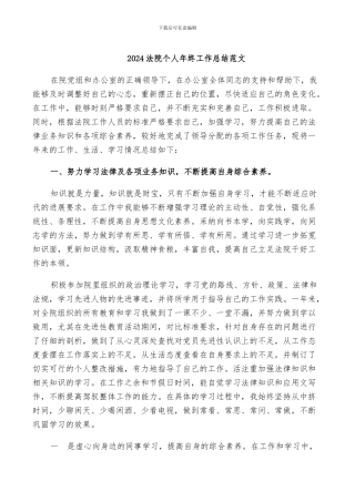 2024法院个人年终工作总结范文