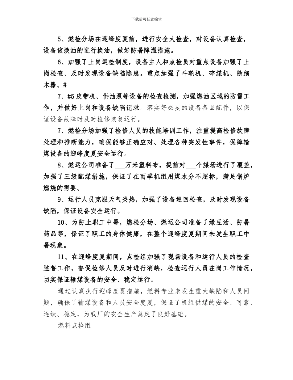 2024燃料专业迎峰度夏总结_第2页