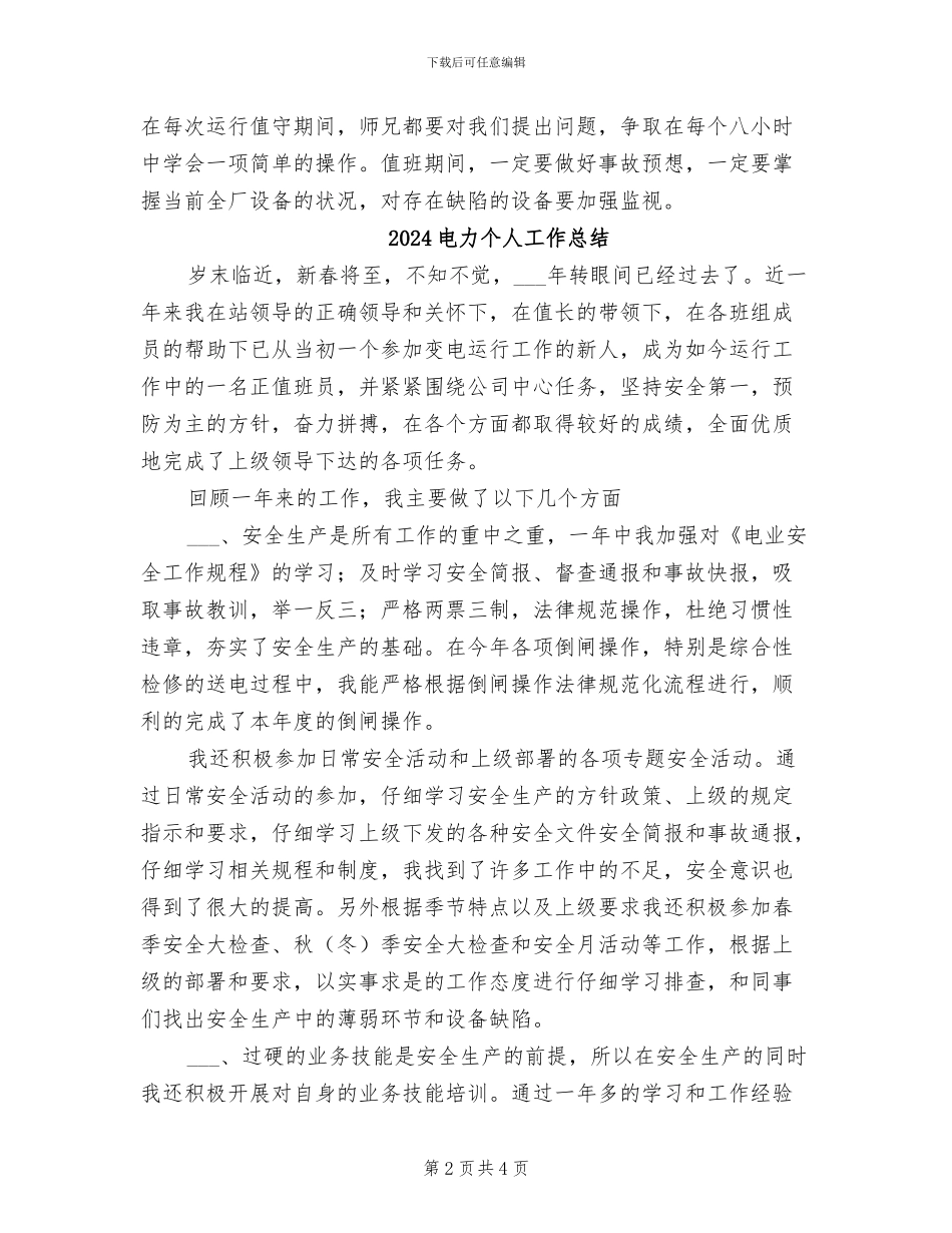 2024电力专业技术年度总结_第2页