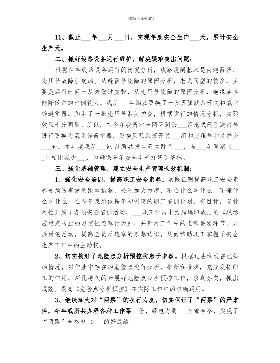 2024电力局安全生产工作总结_第2页