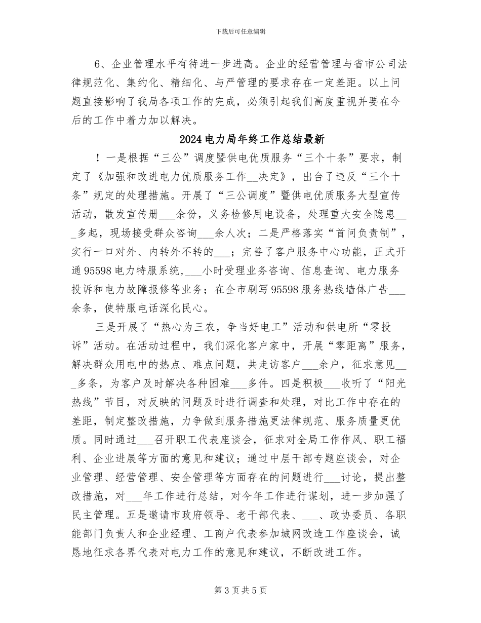 2024电力局年终工作总结_第3页