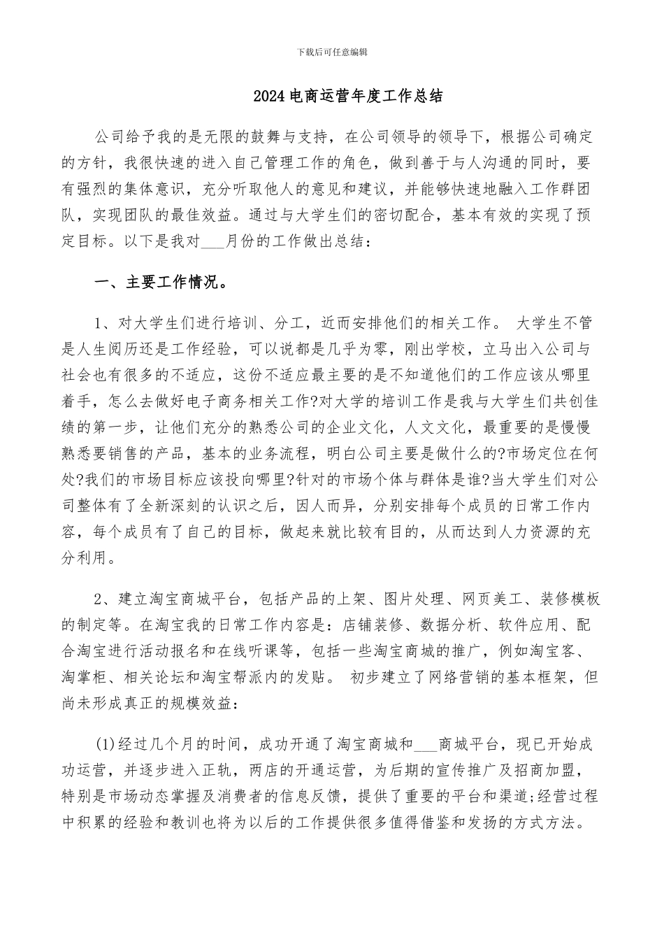 2024电商运营年度工作总结_第1页