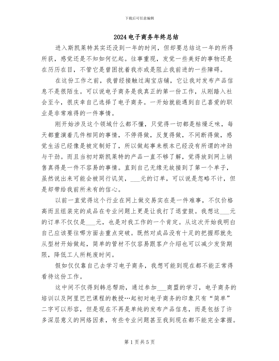 2024电子商务年终总结_第1页