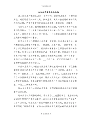 2024电子商务年终总结