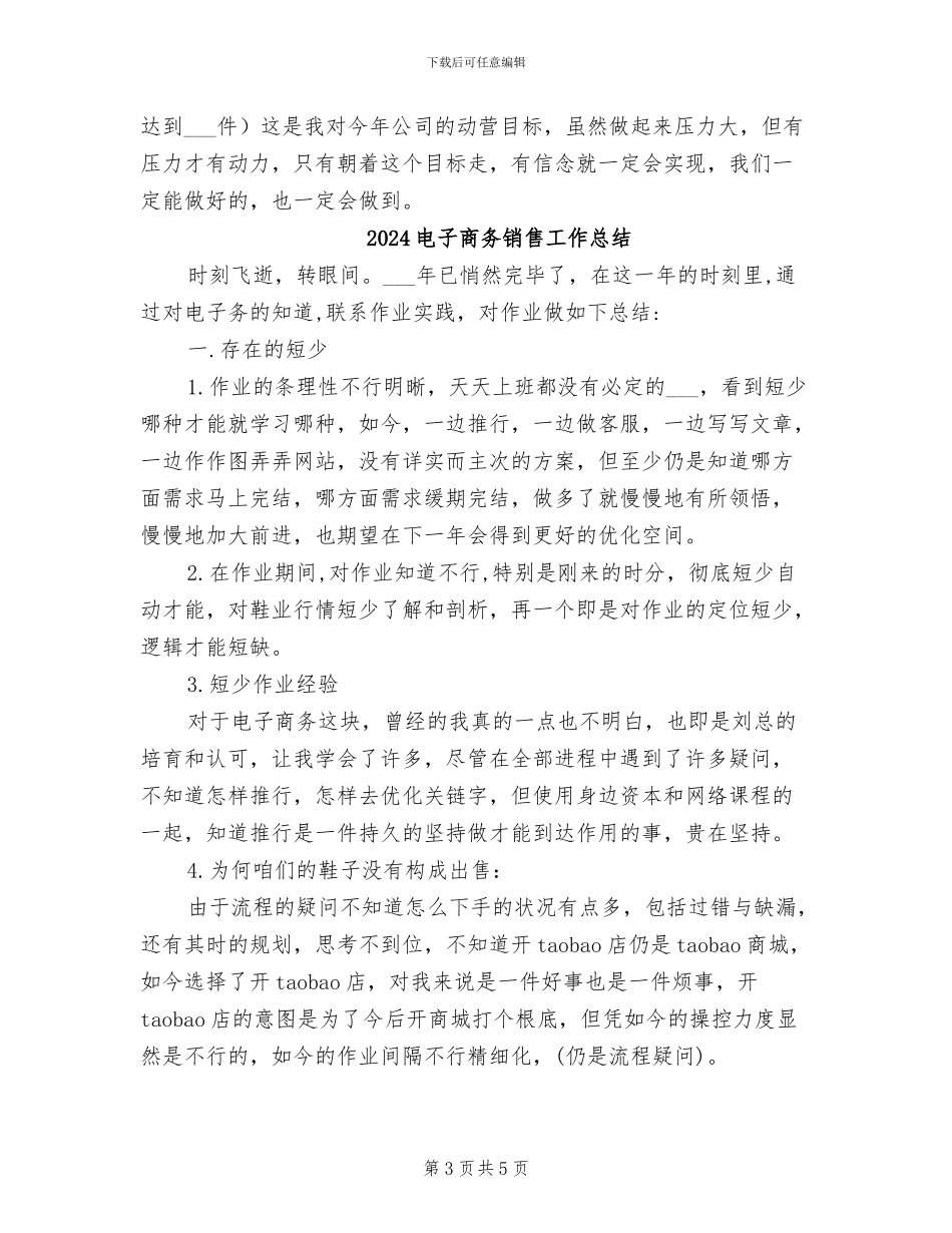 2024电子商务销售人员个人总结_第3页