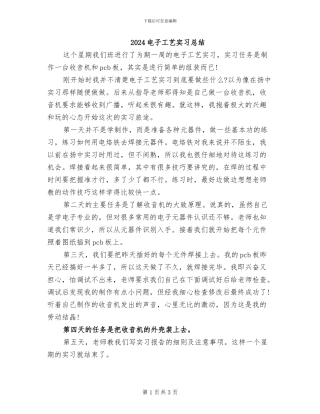 2024电子工艺实习总结