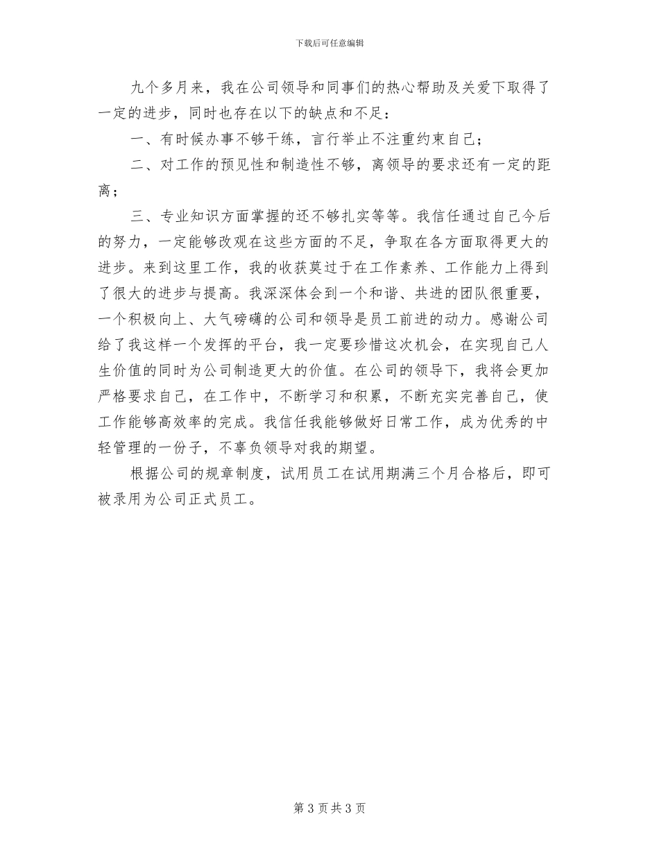 2024监理员试用期转正工作小结_第3页