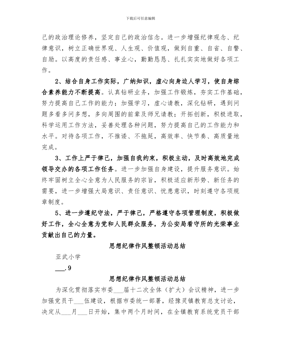 2024看守所思想纪律作风整顿专项活动总结_第3页