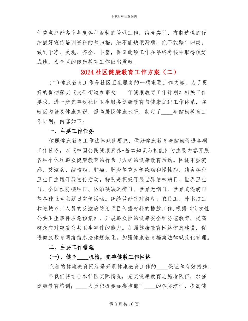 2024社区健康教育工作方案_第3页