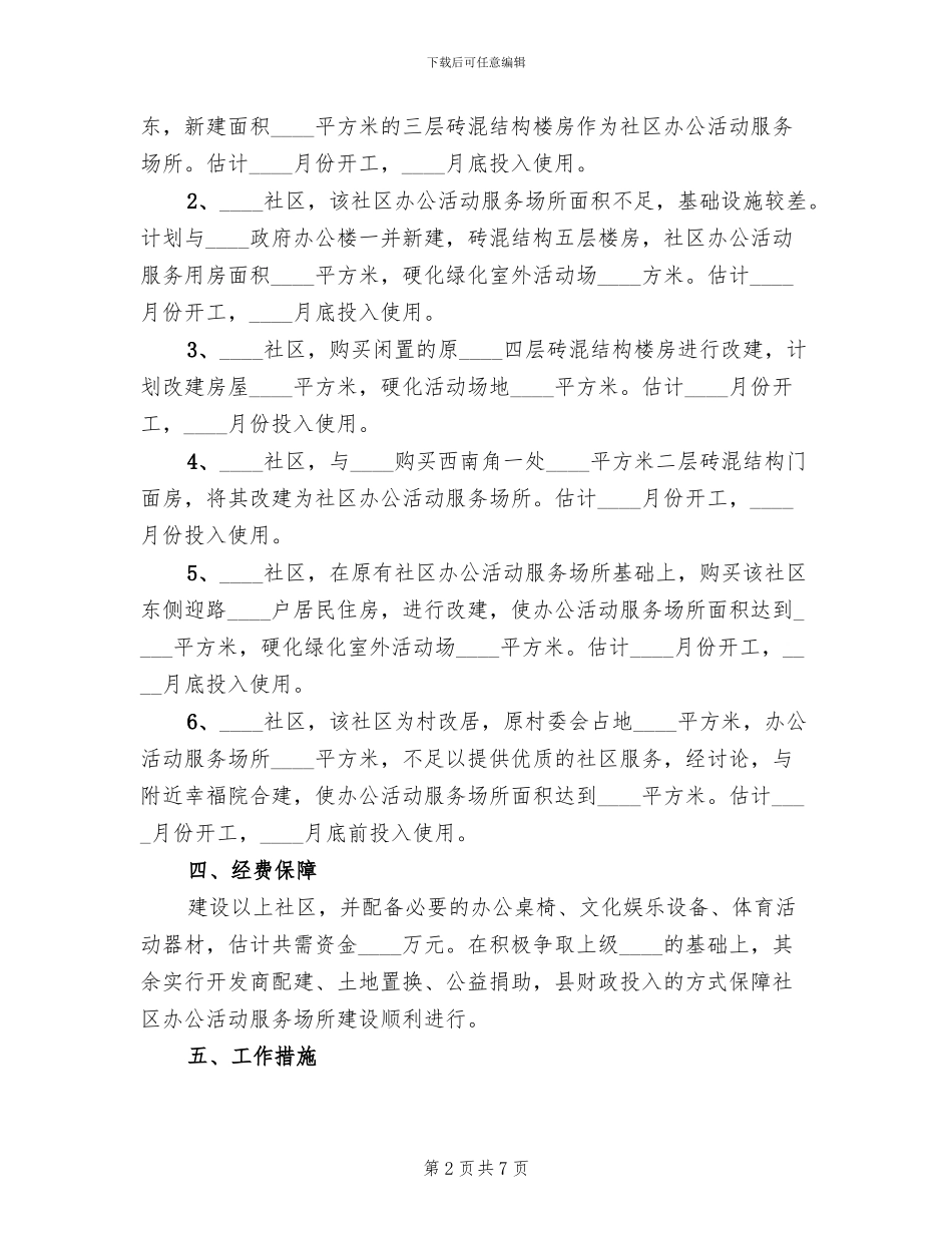 2024社区办公活动服务场所建设方案_第2页