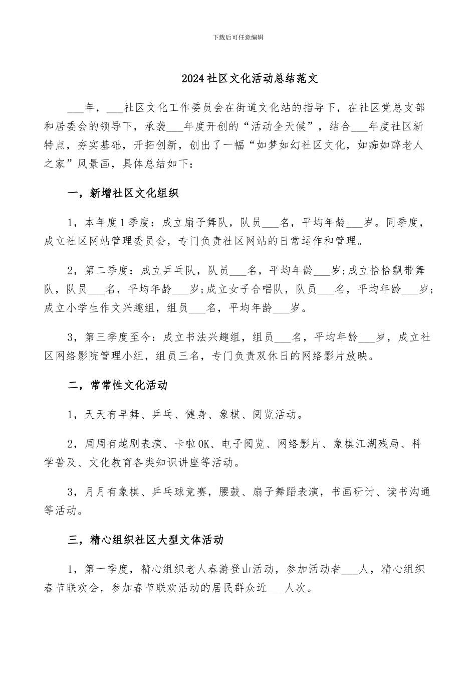 2024社区文化活动总结范文_第1页