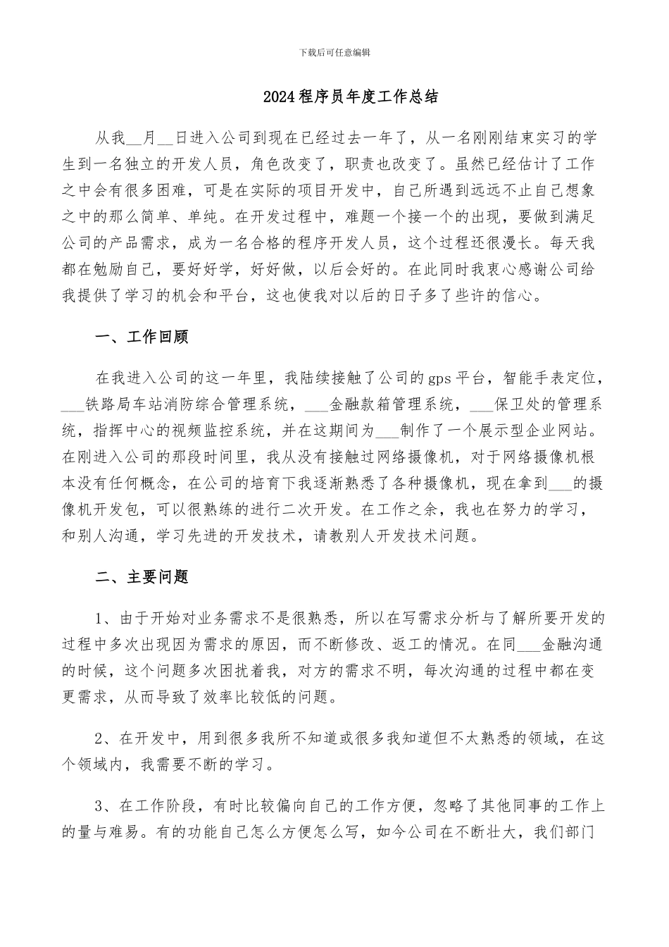 2024程序员年度工作总结_第1页