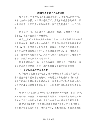 2024税务会计个人工作总结