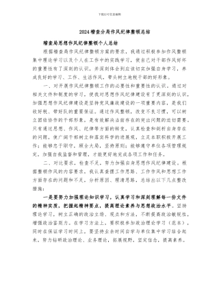 2024稽查分局作风纪律整顿总结