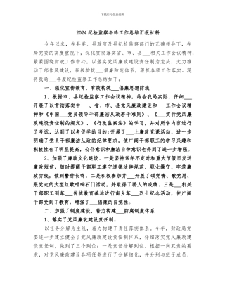 2024纪检监察年终工作总结汇报材料