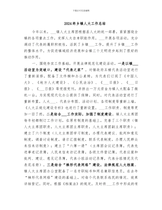 2024终乡镇人大工作总结