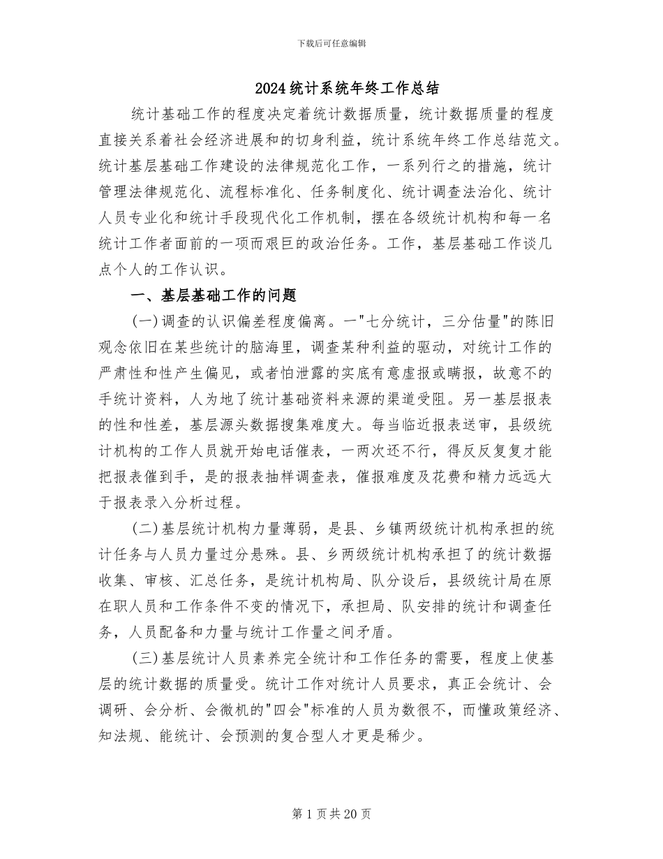 2024统计系统年终工作总结_第1页