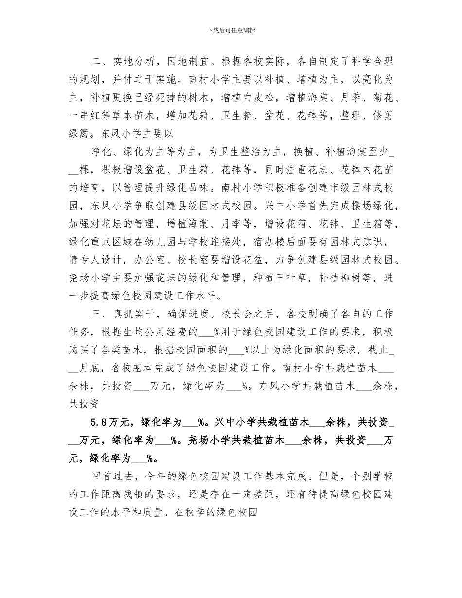 2024绿色校园建设活动阶段性工作总结_第3页