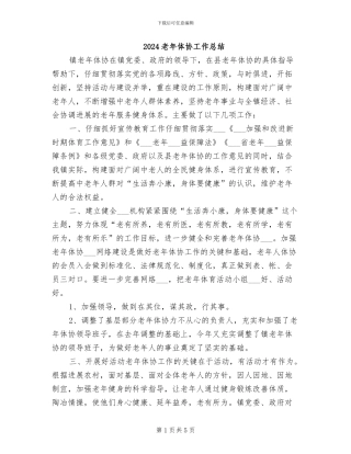 2024老年体协工作总结