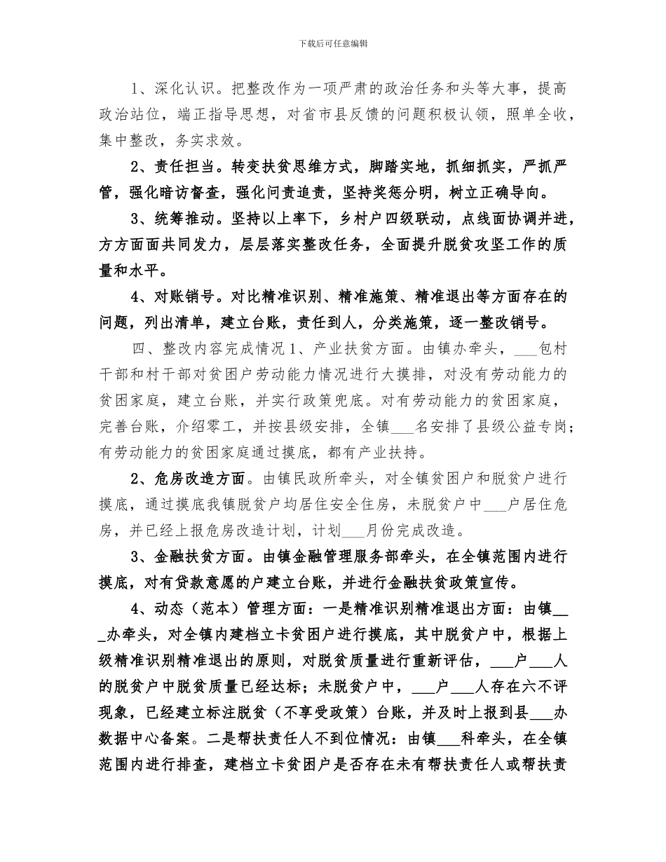 2024脱贫攻坚责任落实不够专项整治工作总结_第2页