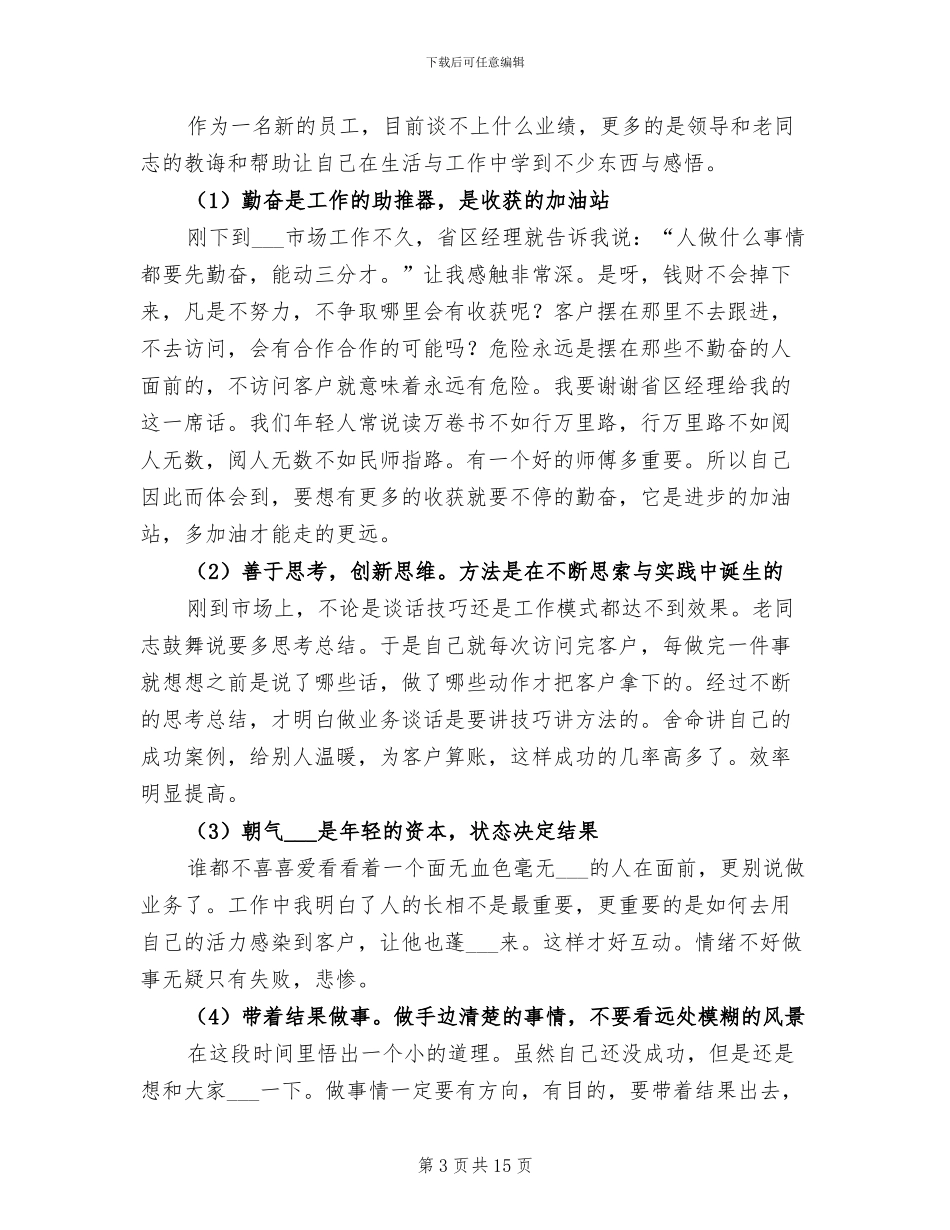 2024药企试用期工作总结_第3页