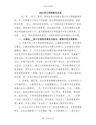 2024讲文明树新风总结