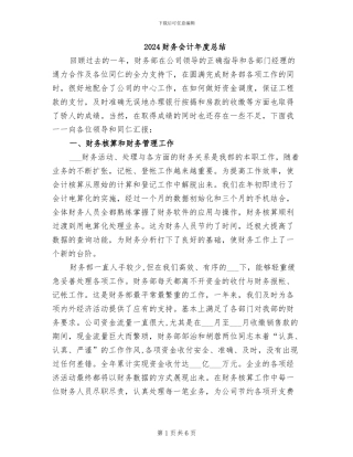 2024财务会计年度总结
