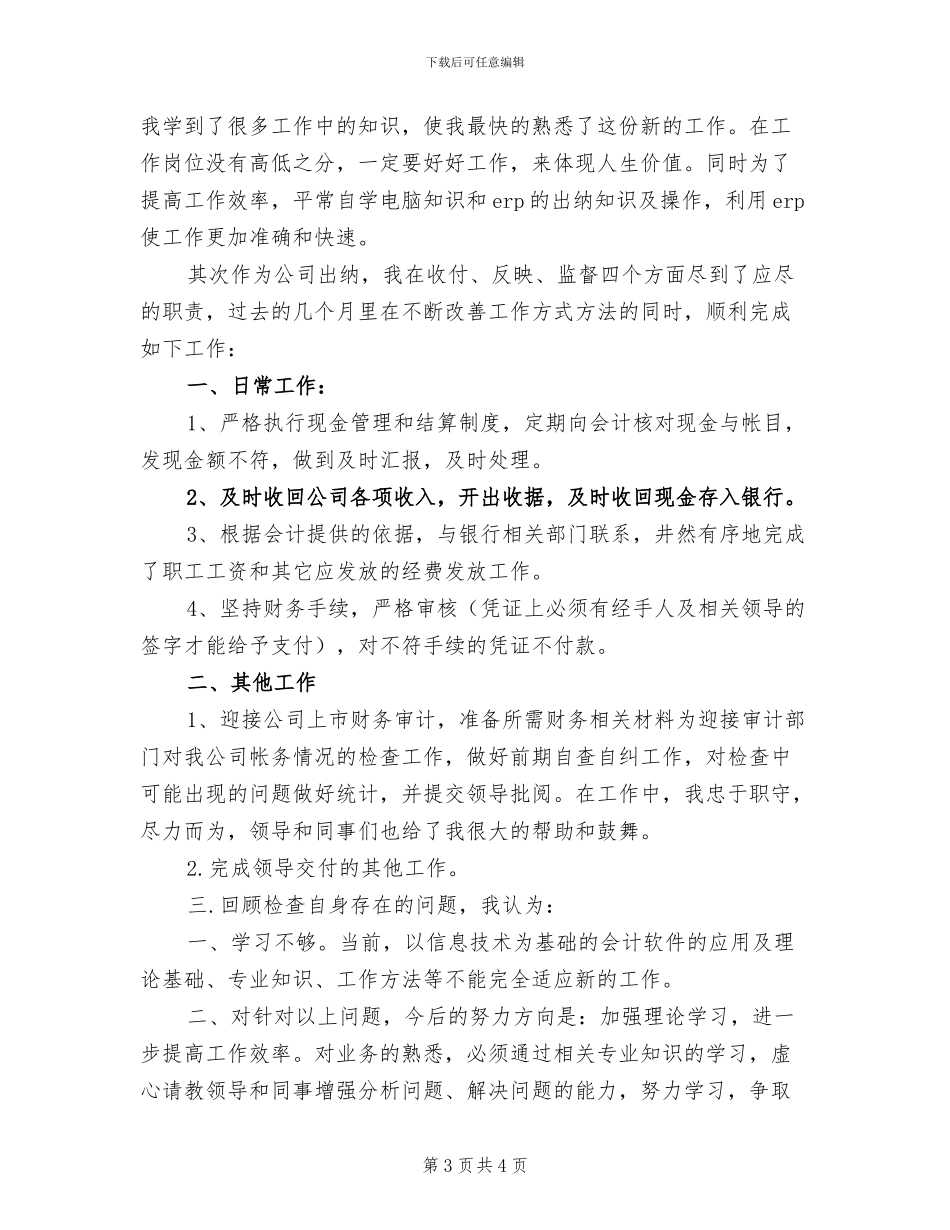 2024财务出纳年终工作总结报告_第3页