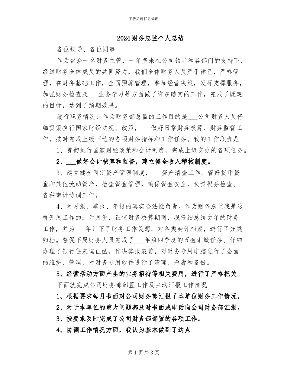 2024财务总监个人总结_第1页