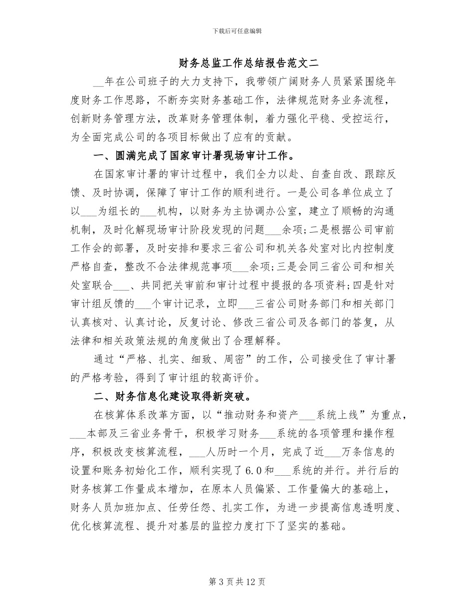 2024财务总监工作总结报告_第3页