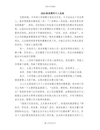 2024财务顾问个人总结