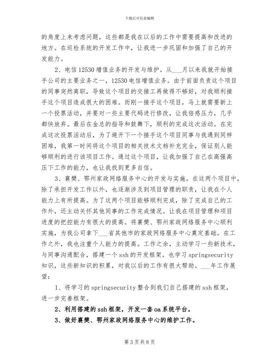 2024软件开发年终个人工作总结_第3页