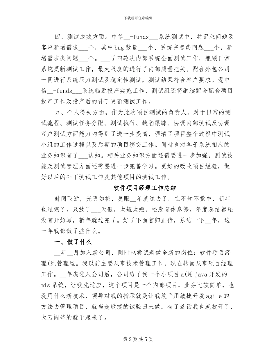 2024软件项目工作总结_第2页