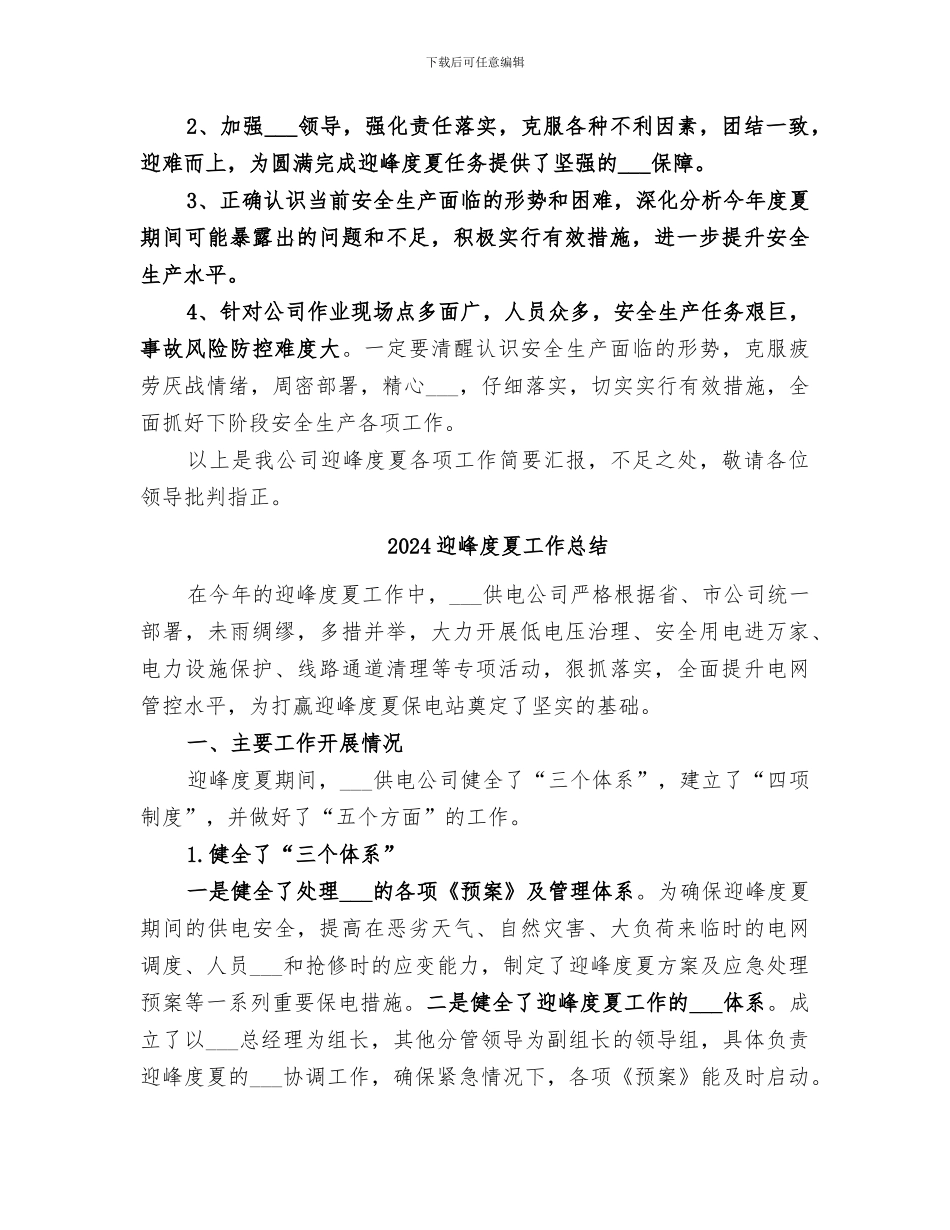 2024迎峰度夏准备工作总结汇报_第3页
