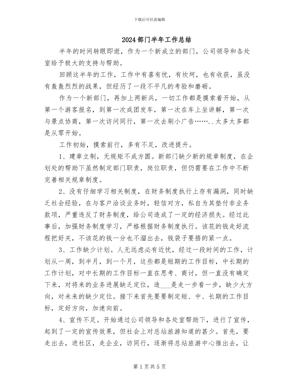 2024部门半年工作总结_第1页