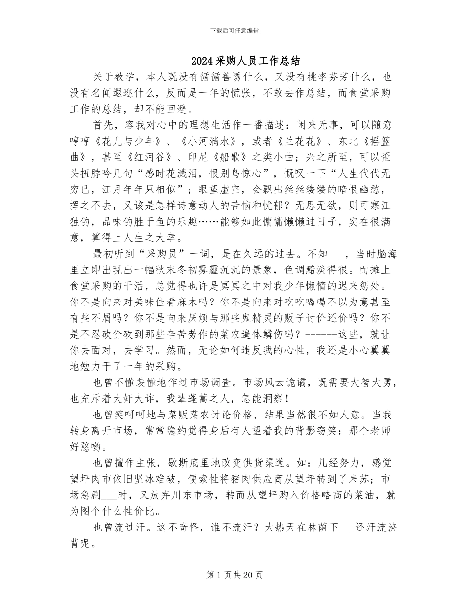 2024采购人员工作总结_第1页