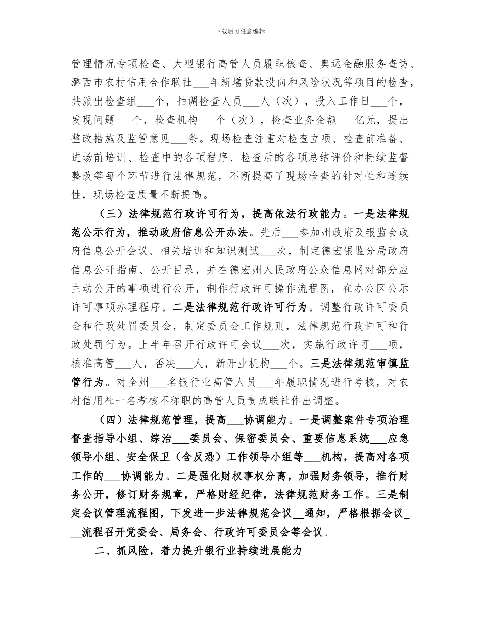 2024银监局上半年工作总结_第3页