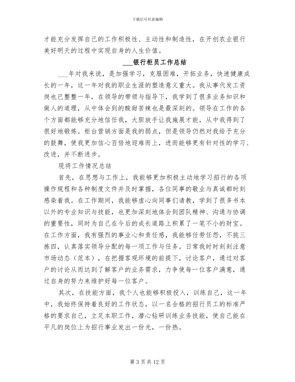 2024银行柜员个人总结_第3页