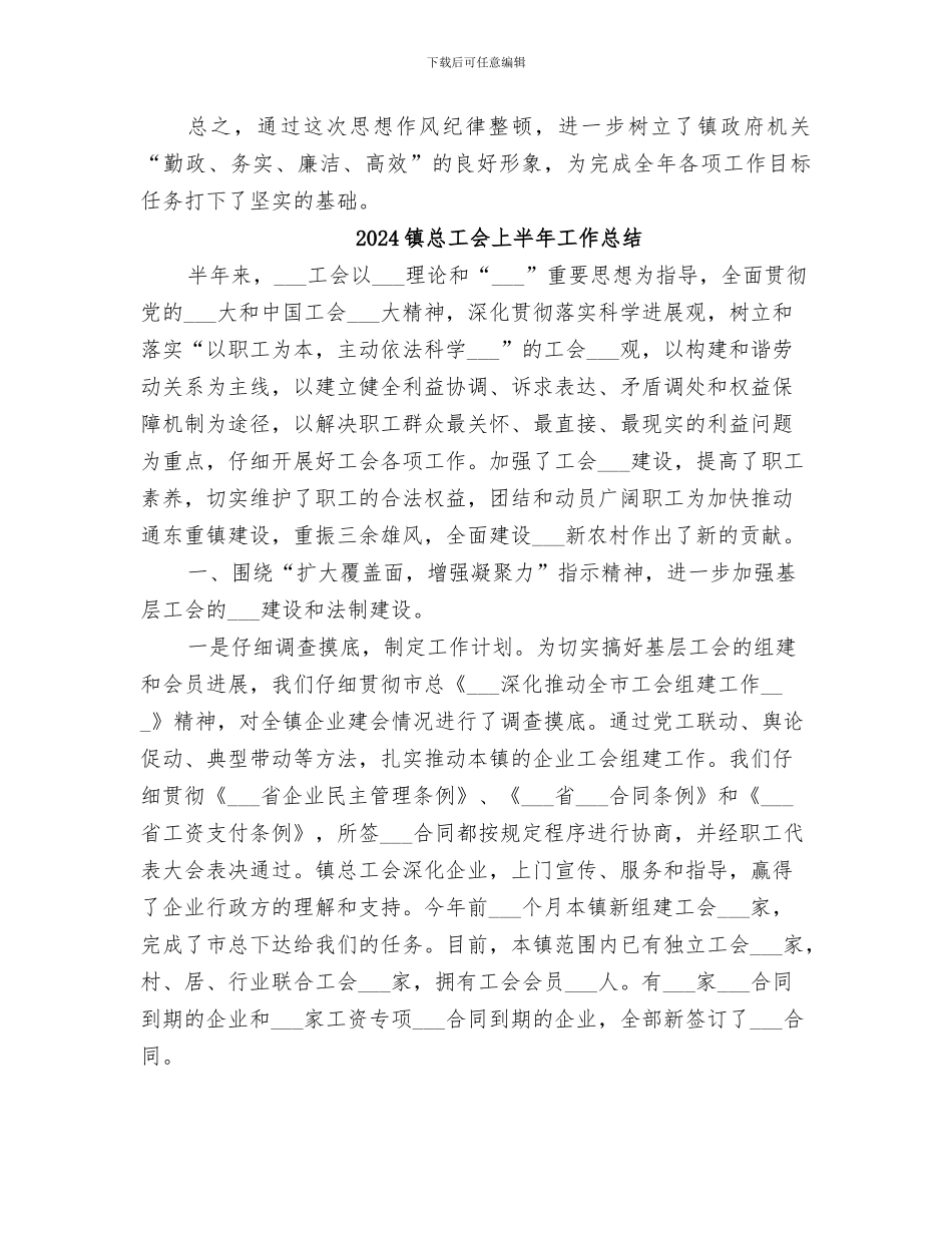 2024镇思想作风纪律整顿工作总结_第3页