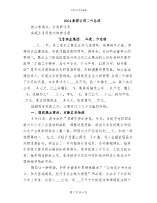 2024集团公司工作总结