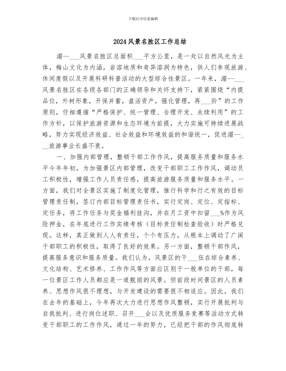 2024风景名胜区工作总结_第1页