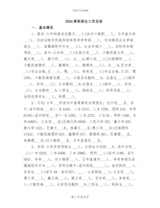 2024高校招生工作总结