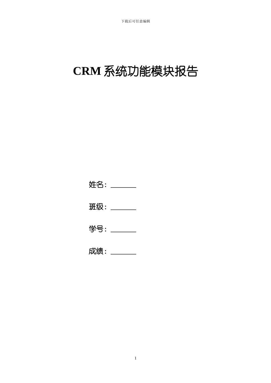 CRM系统功能报告_第1页