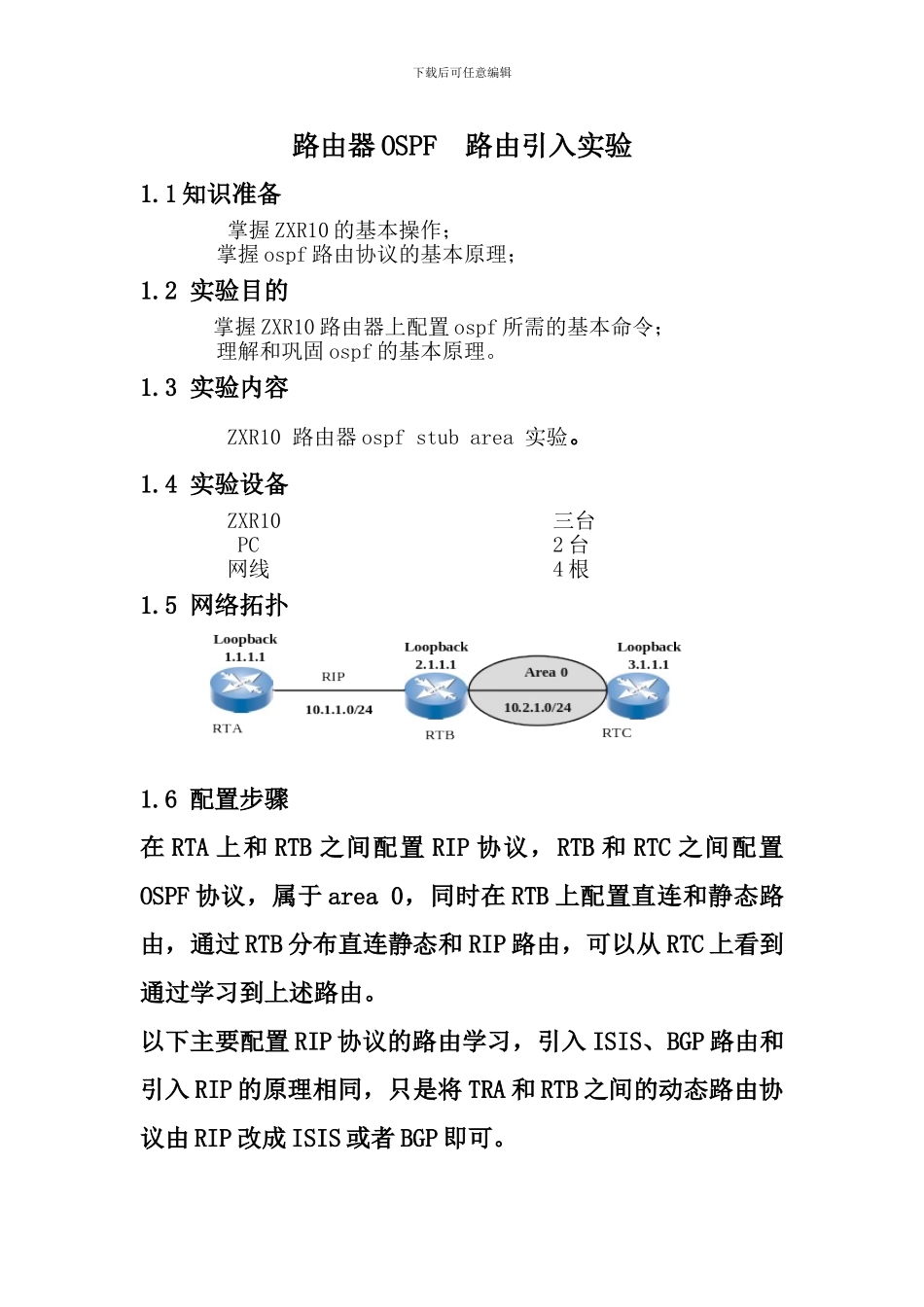 OSPF-路由引入实验_第1页