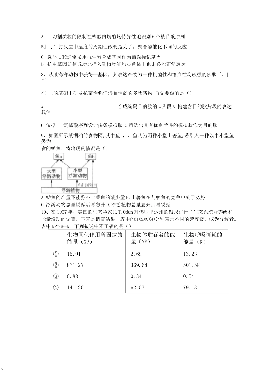 基因工程练习题_第2页