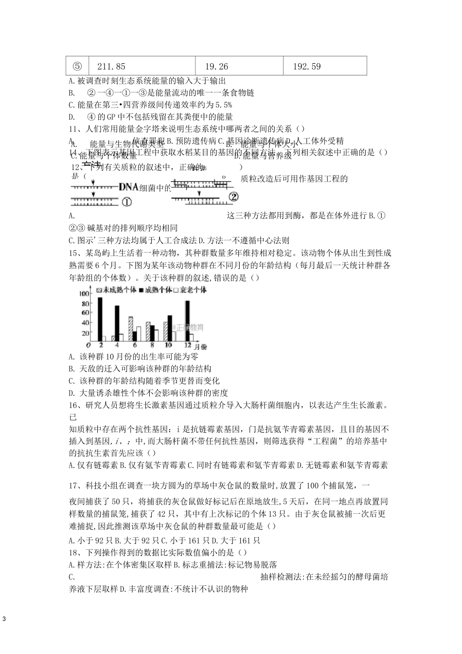 基因工程练习题_第3页